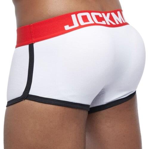 JOCKMAIL Sexy Men Shapewear Underwear Boxer With Padded Big Penis Pouch and Butt Lifter Hip Enhancer Fake Hip Trunk Push Up Pad