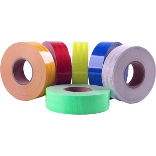 5cmx45.7m Reflective Safety Warning Tape Sticker Film Red White Yellow