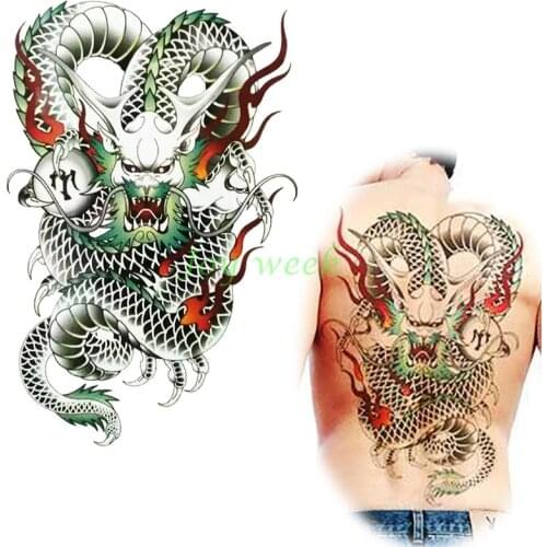 Waterproof Temporary Tattoo Sticker mens whole back tattoo large size dragon tatto stickers flash tatoo fake tattoos for men