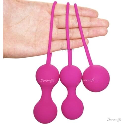 Woman Silicone Vaginal Ball Contraction Vaginal Muscle Training Dumbbell Kegel Ball Ring Pull Bead Geisha Adult Products Sex Toy