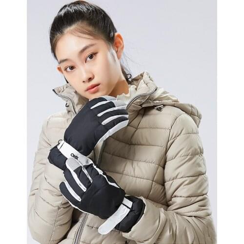OhSunny Winter Warm Gloves Therm With Anti-Slip Ski Cycling Wrist Velcro PU Leather Windproof Waterproof Motorcycle Glove