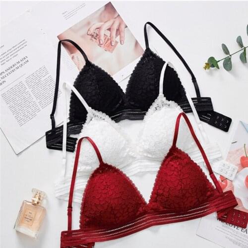 1/2PCS French Style Bralette Seamless Deep V Lace Bra Wireless Thin Underwear Sexy Lingerie Soft Push Up Bras For Women Hot