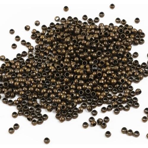 1.5-4MM Bronze Round Beads Spacer Beads Jewelry Findings Accessories Crimp End Beads For Bracelet & Necklace Jewelry Making