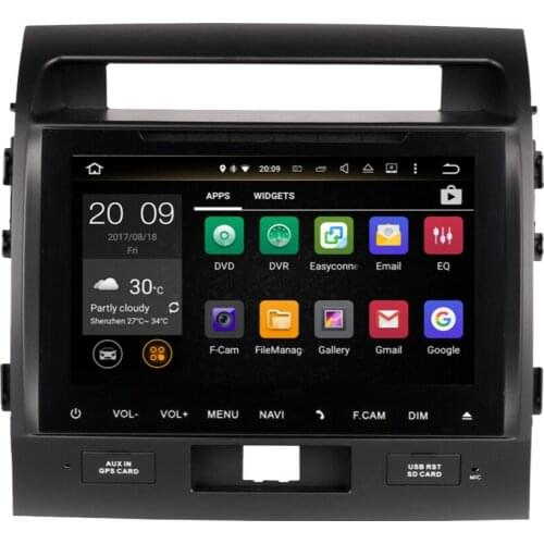 10.1' Car Radio Dvd Gps Player Android 9.0 Octa Core 4GB RAM Steering Wheel Multimedia For Toyota Land Cruiser LC200 2004-2015