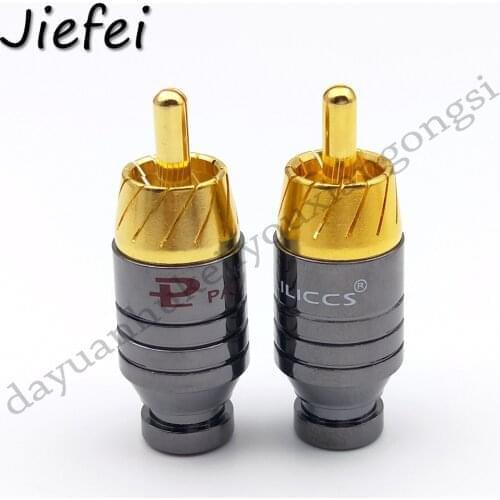 12pcs high quality Pailiccs Brass RCA Plug Gold Plated Audio Video Adapter Connector