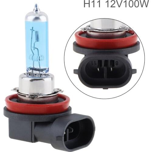 12V H11 100W 5000K White Car Halogen Lamp Auto Front Headlight Fog Bulb