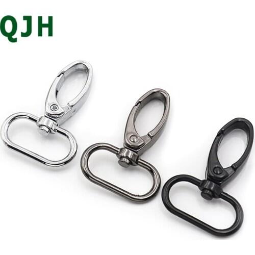 2PCS metal hanging buckle clip rotating eye bolt snap hook diy leather craft bag with belt webbing pet dog leash traction rope