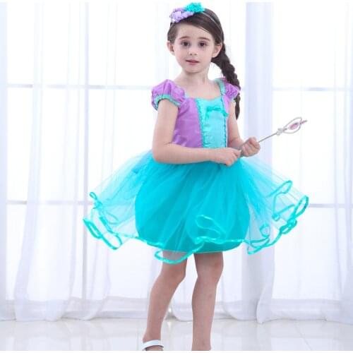 2021 Girls Little Mermaid Princess Dress Cosplay Costumes For Kids Baby Girl Mermaid Dress Up Sets Children Halloween Clothing