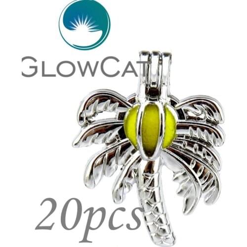20x KK594 Plant Coconut Tree Beads Cage Essential Oil Diffuser Pearl Cage Jewelry Making Locket Pendant For Oyster Pearl