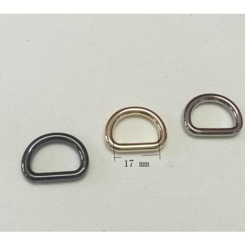 5/8 Inch (17mm) Unwelded D Rings in Gun Metal, Gold, and Nickel