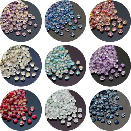 6x6mm AB Transparent Heart Shape Spacer Crystal Czech Glass Bead For Jewelry Making Handmade Diy Bracelet Necklace Hairpin