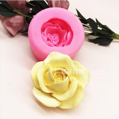 Rose Flower Silicone Mold Chocolate Eslite Baking Tools Epoxy Aromatherapy Plaster Mold Wax Film