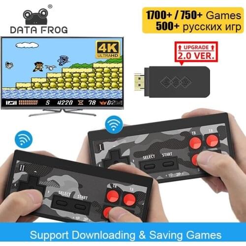 DATA FROG Video Game Build-in 1700+ NES Games Dandy Game Console Mini Game Stick 4K HD TV Retro Game Console Support 2 Players