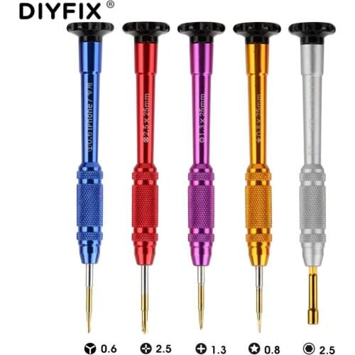 DIYFIX 5 in 1 Precision Screwdriver Set for iPhone X 8 7 6S 6 Disassemble Opening Kit Phone Repair Tools Kit