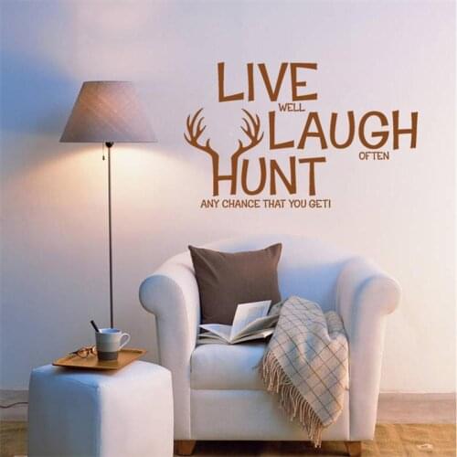 Family warm Live Laugh Hunt home decal wall sticker bedroom living room removable decoration mural stickers wedding decoration