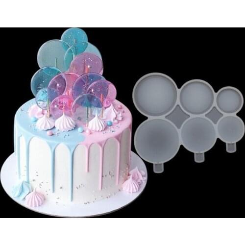 Lollipop Epoxy Mould Chocolate Candy Cake Moulds Star/Round/Heart Lollipop Mold Fondant Cake Decorating Baking Accessories