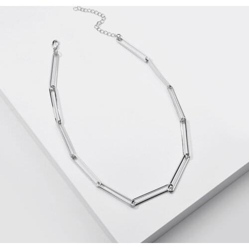 GSOLD Paper Clip Necklace Punk Thick Chain Oval Link Necklace Unique Long Handmade Choke Trendy For Women Gifts Jewelry 2020