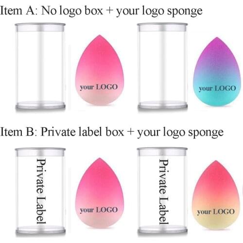 45pcs Print Your LOGO Beauty Makeup Sponge Gradient Color Foundation Concealer Sponge Powder Cosmetic Puff Make Up Tool Blender