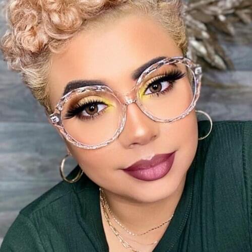 Retro Round Eyewear Transparent Anti Blue Light Glasses 2021 Fashion Clear Lens Women Luxury Brand Designer Eyeglasses Frame