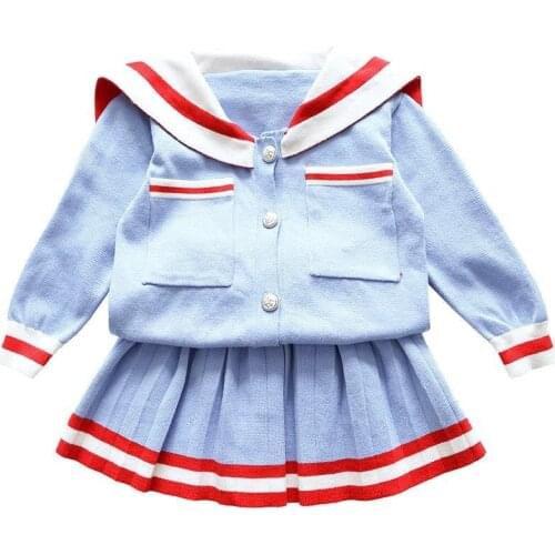 Fashion Warm Christmas Little Girl Clothing Set Thanksgiving Outfits for Girls Fall Kids Clothes Knit Cardigan Sweater&skirt