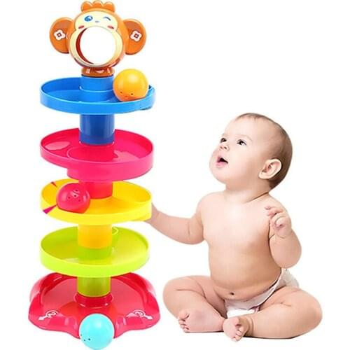 Cartoon Popular Kids baby toys multilayer Roll ball slide Roller coaster Multicolor enlightenment toys Baby birthday Xmas gifts