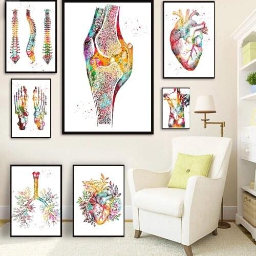Human Anatomy Muscles System Wall Art Painting Body Map Canvas Posters And Prints Medical Education Wall Picture for Home Decor