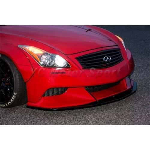 Fiber Glass FRP Front Bumper with Carbon Fiber Lip& Rod Fit For 2008-2013 G25 G35 G37 Coupe LB Stage Style Front Bumper