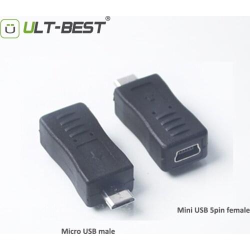 ULT-Best Wholesale Micro USB Male to Mini 5pin Female Adapter Charger Connector Converter Adaptor