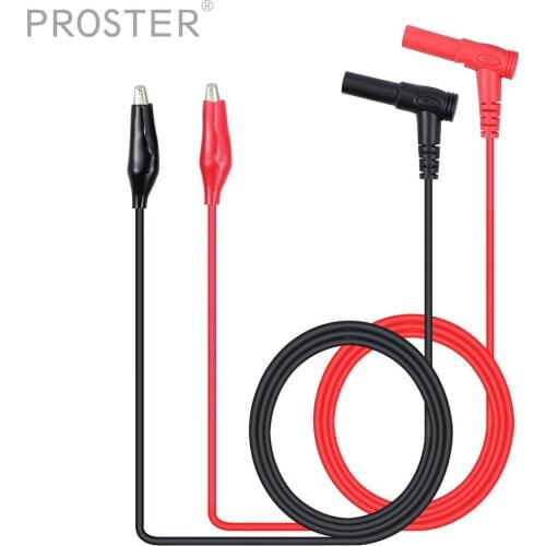 Proster 2 PCS Multimeter Banana Plug to Alligator Clip Test Lead Crocodile Clip Lab Test Cable with Banana Plug Heavy Duty