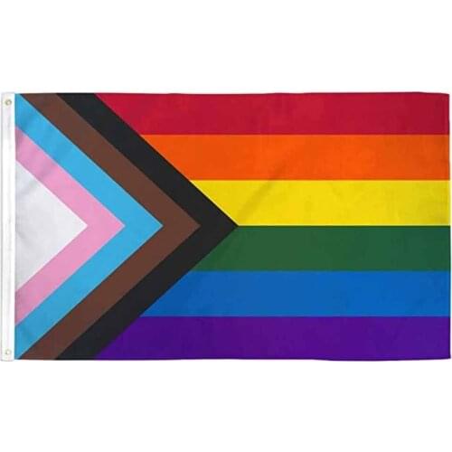Rainbow progress pride LGBT flag 90*150cm For Decoration