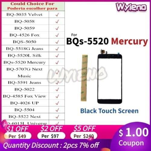 Wyieno For BQ 5025 5035 5058 5059 4526 5050 5518G 5520L 5520 5707g 5591 5022 4585 4026 6010G Touch Screen Glass Sensor Digitizer