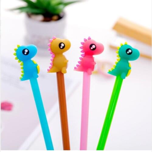 4Pcs/lot Cute Dinosaur Gel Pen 0.5mm Creative Cartoon Animal Signature Pen for Writing Office Stationery School Supplies Gift