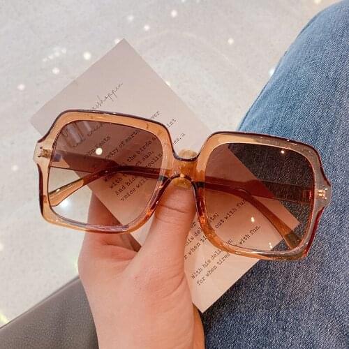 Large square frame sunglasses female retro big face show thin large frame sunglasses