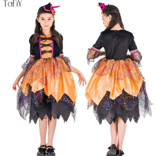 TaFiY 2017 Halloween Party Girls Cinderella Costumes Chirld' Fancy Dress Cinderella Princess Dress Cosplay Costume For Girls