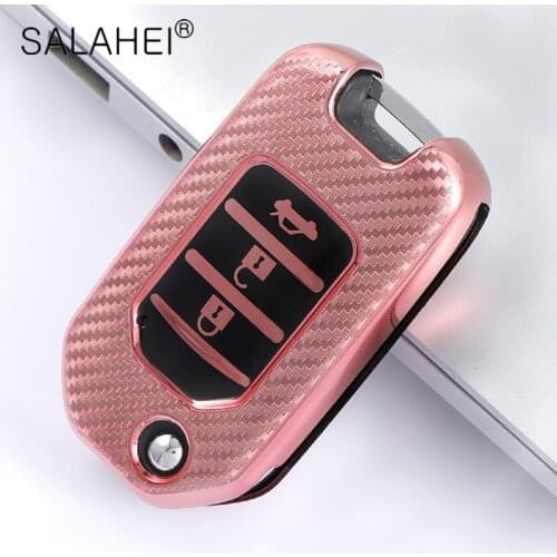 TPU Carbon Fiber Car Key Case For Honda Civic Accord City CR-V Jazz XR-V Vezel HR-V FRV Crider Odyssey Full Cover Accessories