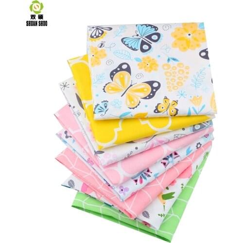 Shuanshuo Fabric Patchwork New Fresh Tissue Cloth Of Handmade DIY Quilting Sewing Baby&Children Sheets Dress 40*50cm 8pcs/lot