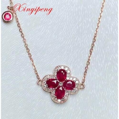 Xin Yipeng real 18K rose gold inlaid natural ruby bracelet fine jewelry wedding engagement gift for women