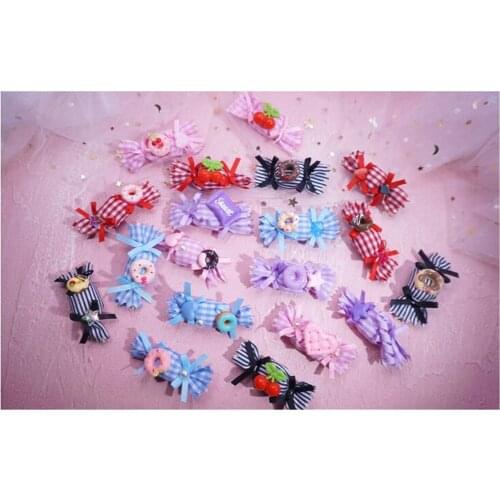 Lolita Cute Lattice Hairclip Bowknot Hairpin Candy shape Girls Hair accessories B1351