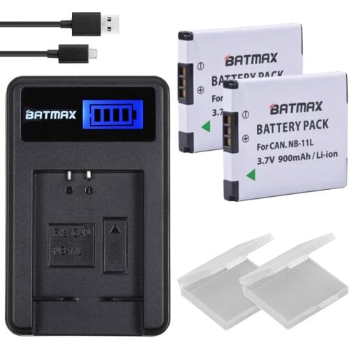 2Pcs 900mAh NB-11L NB11L NB 11L Camera Batteries&LCD SUB Charger for Canon IXUS 125 240HS A3400 A4000 A2300 A2400 z1