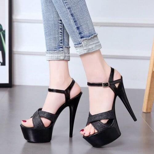 Strappy block heels woman sandals 2020 summer shoes wedding sandals office shoes high heeled pumps metal stiletto heels LJB19