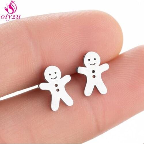 Punk Face Smiley Stainless Steel Trumpet Earrings Female Unusual Women Retro Fashion Cute Kid Girl Earrings Jewelry Gifts 2020