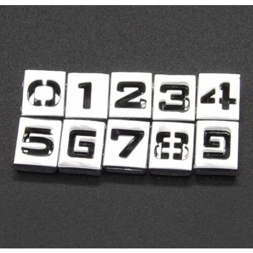 100PCS 8mm Hollow Silver 0-9 Numbers Slide Charms Slide Beads DIY 8mm Bracelets Wristbands,Belt Straps Pet Name Collar