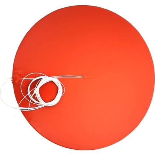 1000W Diameter 480*1.5mm 100V Round Silicone Heater adhesive 1 side 100k thermistor center 1000mm lead wire