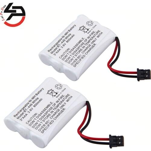 2pcs Rechargebable Ni-MH Cordless Phone Battery Model BT-446 3*AAA 3.6v 800mAh