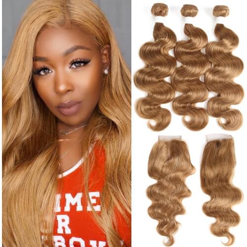 Body Wave Bundles With Closure KEMY 99J/Burgundy Brazilian Hair Weave Bundles Non-Remy 3PCS Red Bundles With Closure