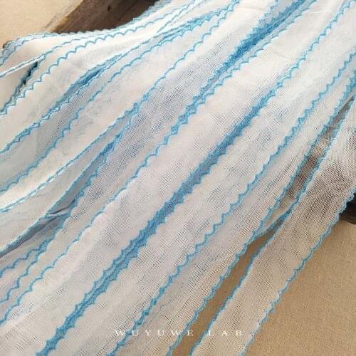 3M Blue PinkWave Mesh Net Lace Trims Ribbon Fabric for Sewing DIY Headband Curtain Material Hometextile Trimmings Decoration