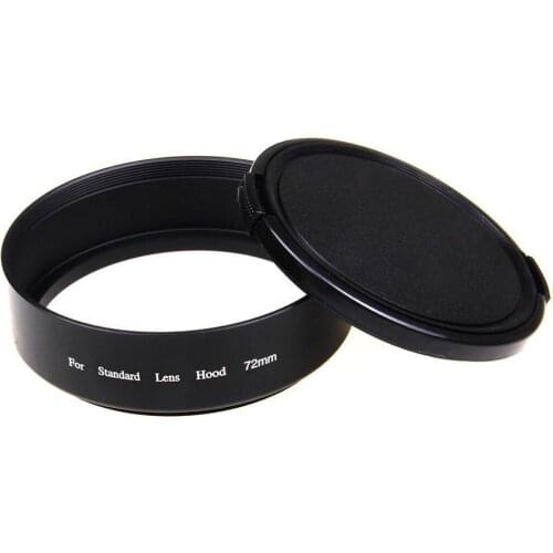 72mm Standard Metal Lens Hood + Lens cap for Canon Nikon Sony Pentax Olympus