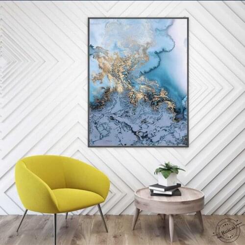 Canvas Painting Abstract Calligraphy Watercolor Marble Poster and Prints Wall Art Pictures for Living Room Home Decor 40x50cm