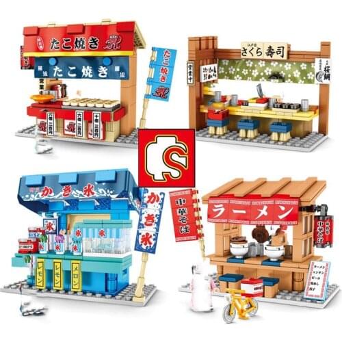 Sembo Blocks City Mini Street Scene Retail Store Japanese street view Ramen shop model building block Set Compati block DIY Toys