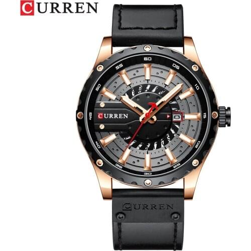 CURREN New Arrival Mens Watches Luxury Brand Sports Quartz Watch For Men Waterproof Wristwatch Leather Strap Date Reloj Hombre
